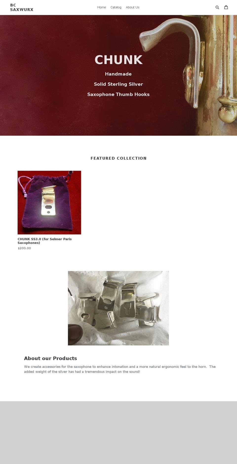 bcsaxwurx.com — Shopify storefront screenshot