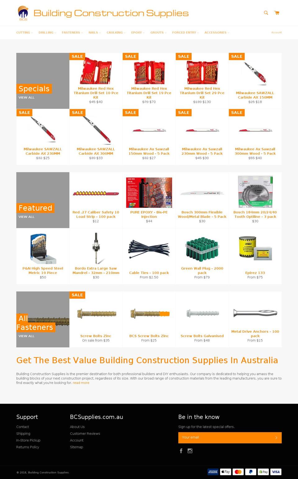 bcsupplies.com.au shopify website screenshot