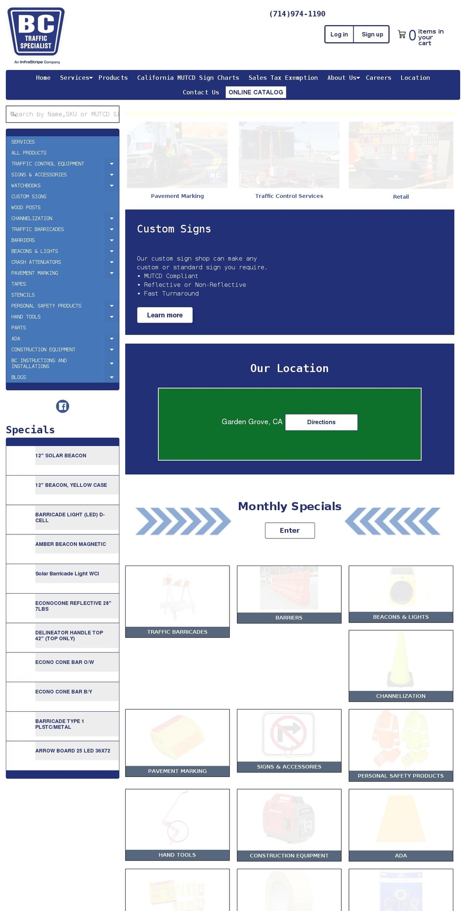 bctraffic.com shopify website screenshot