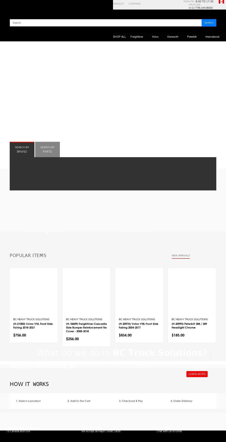 bctrucksolutions.com — Shopify storefront screenshot
