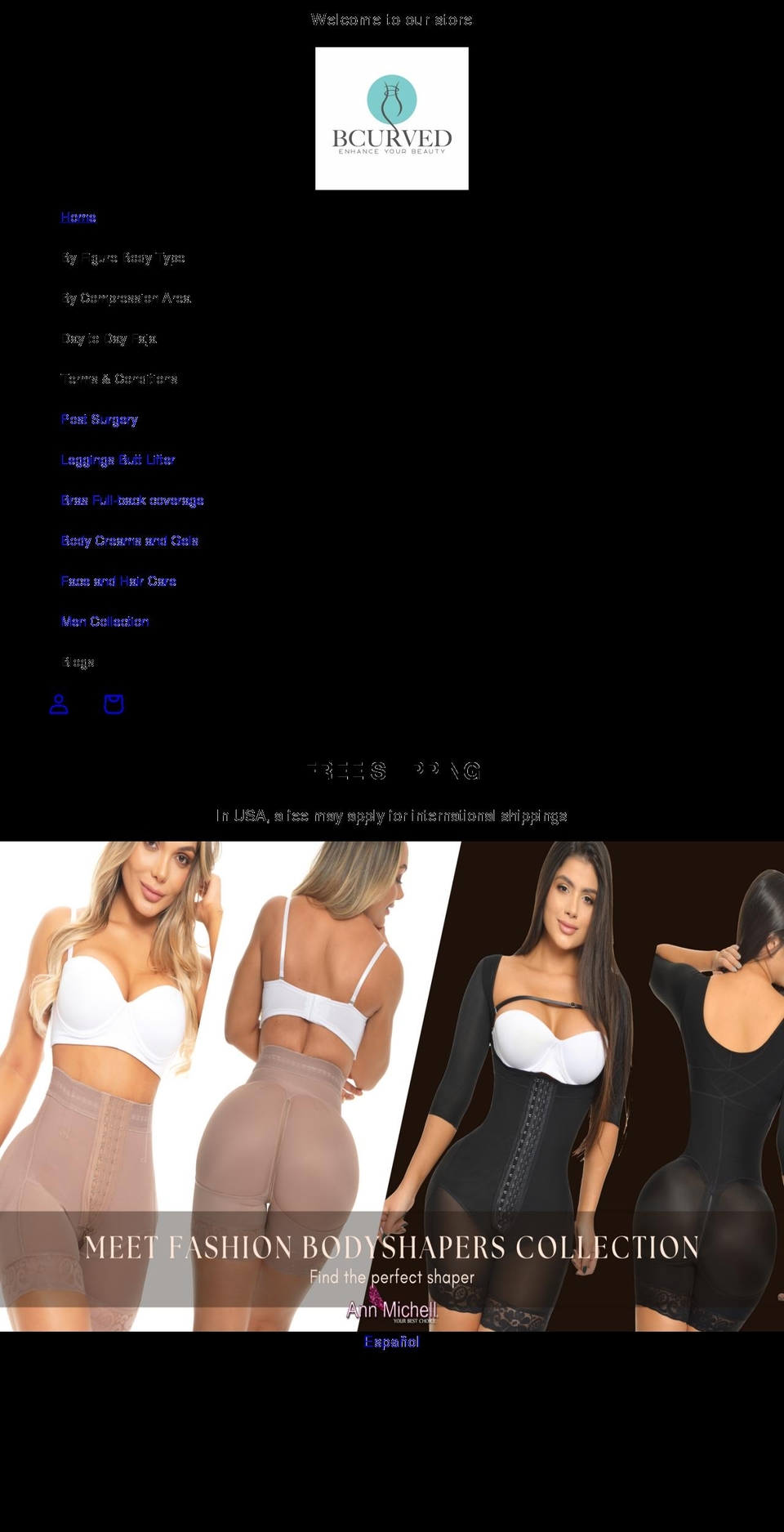bcurved.com shopify website screenshot