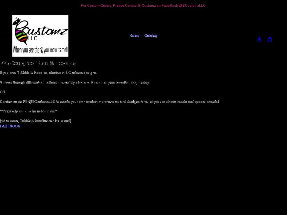 bcustomzllc.com shopify website screenshot