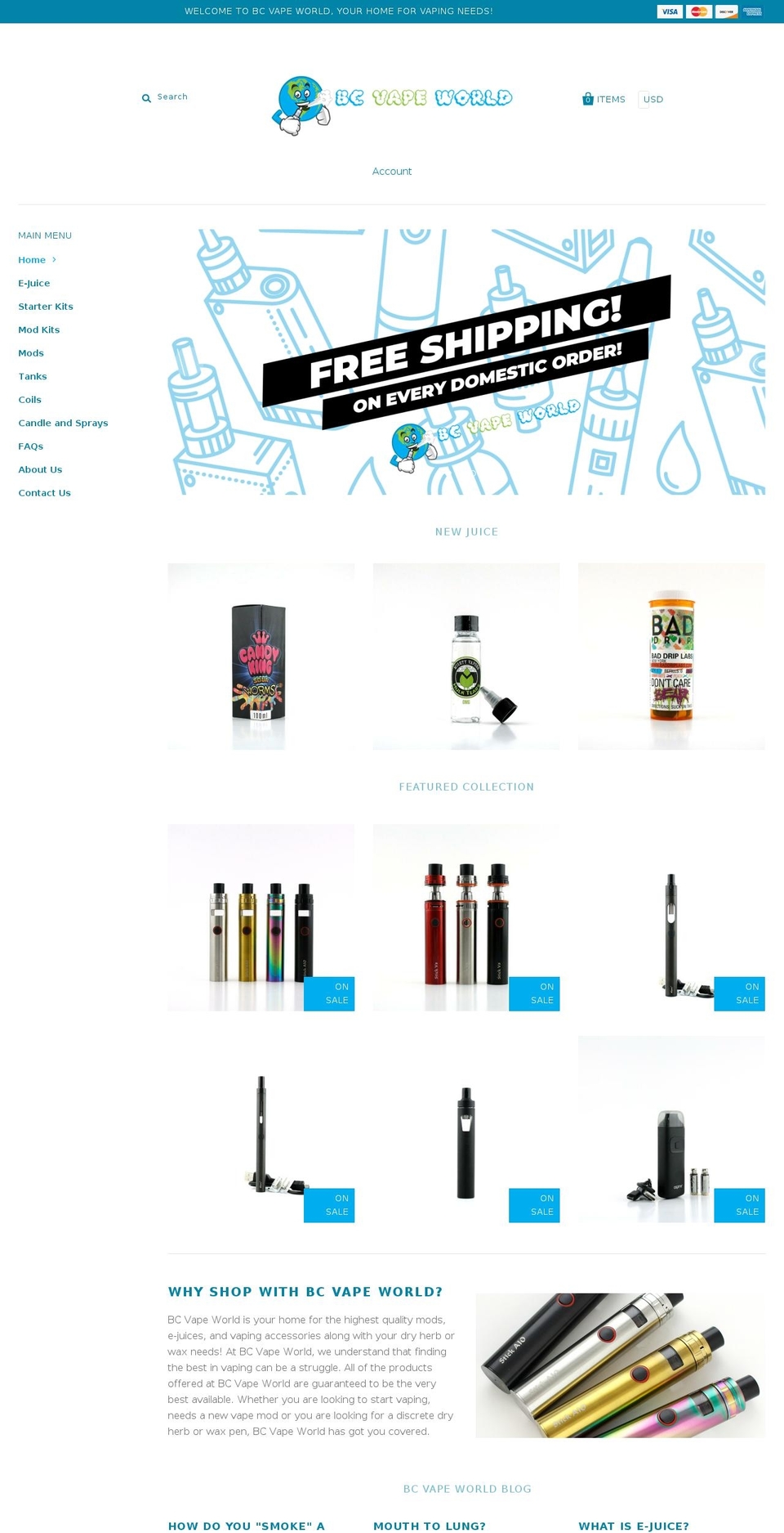 bcvapeworld.com — Shopify storefront screenshot