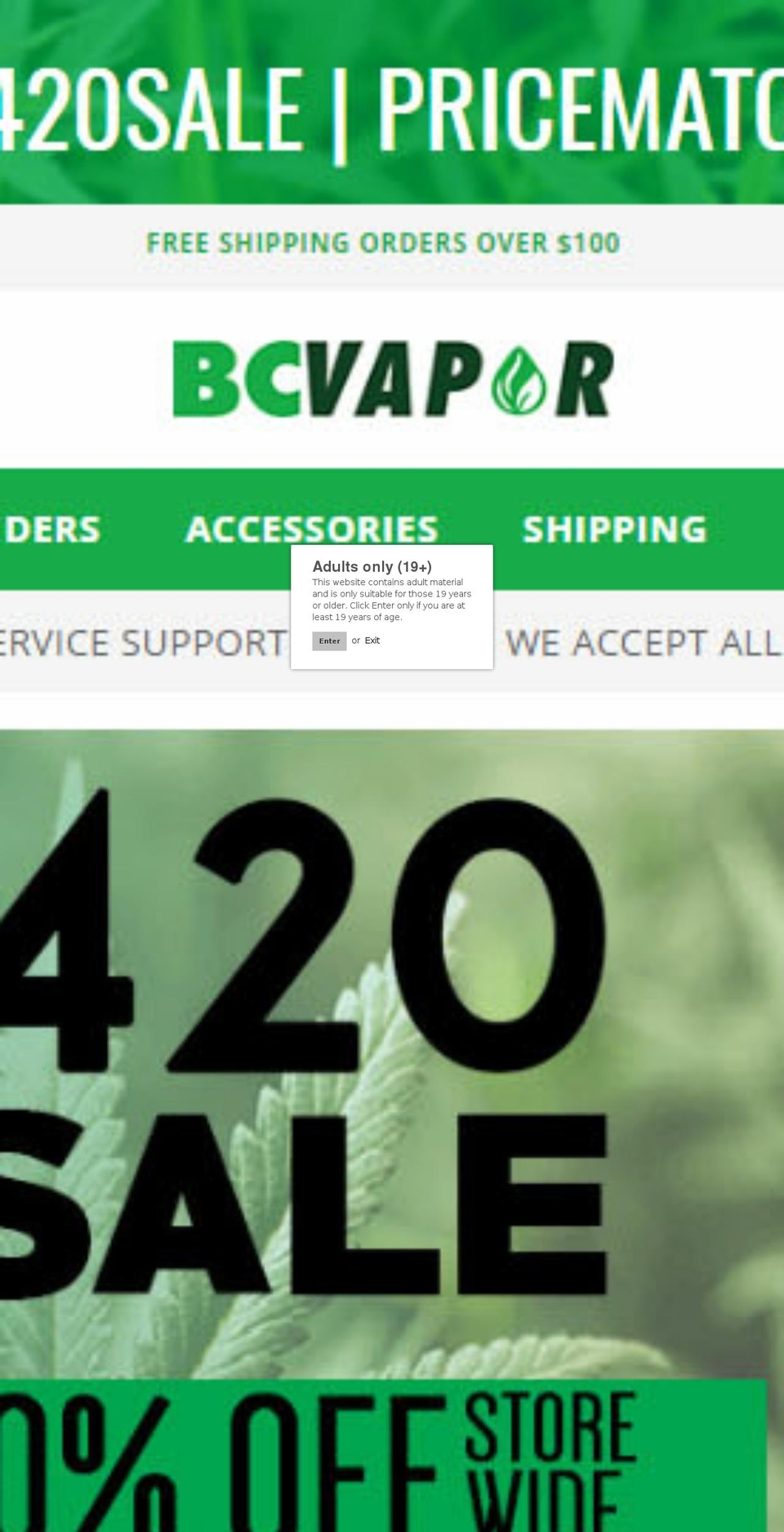 bcvapo.ca shopify website screenshot