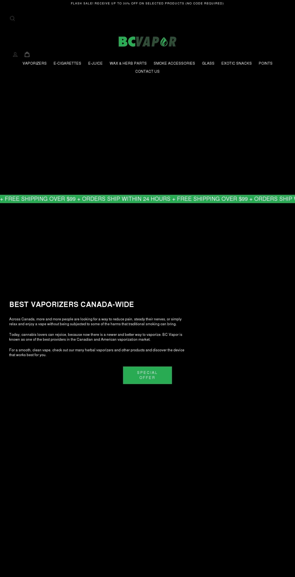 bcvapour.com — Shopify storefront screenshot
