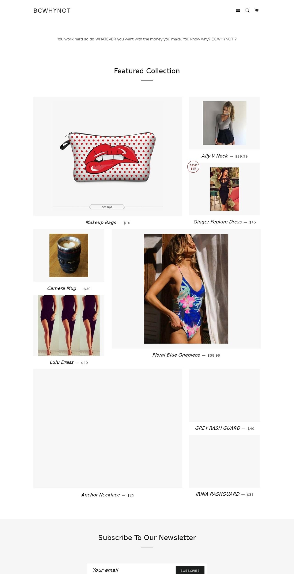 bcwhynot.com — Shopify storefront screenshot
