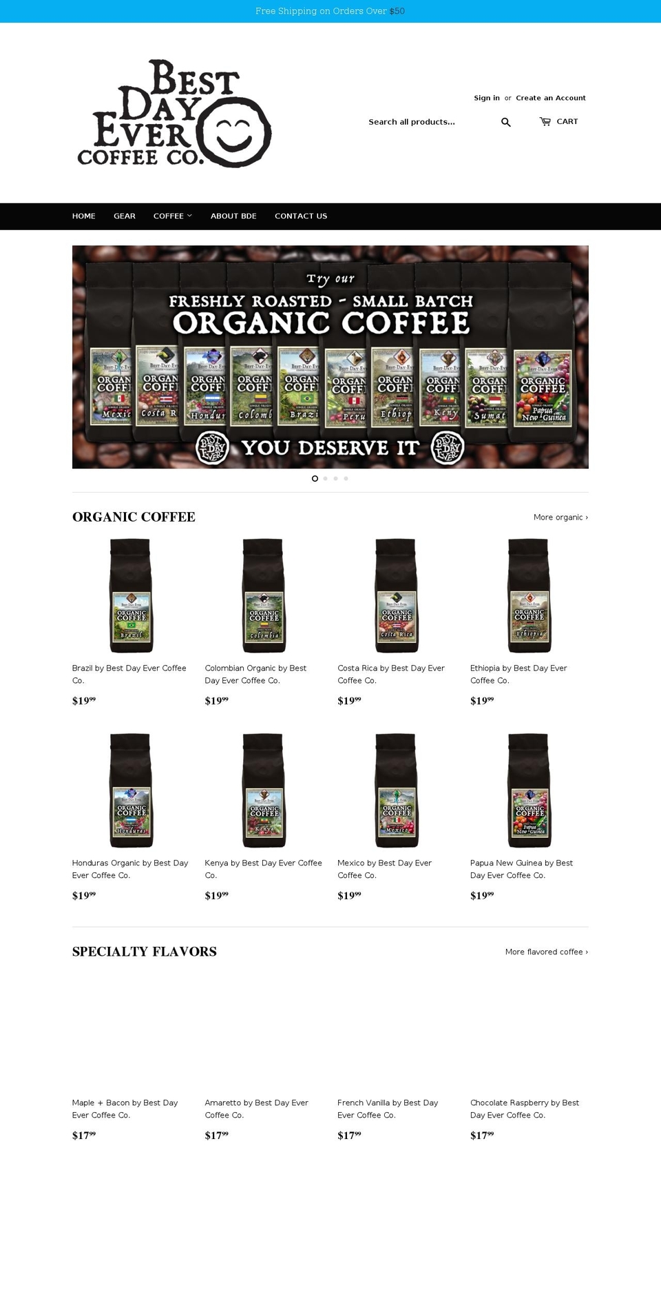 bdecoffee.com — Shopify storefront screenshot