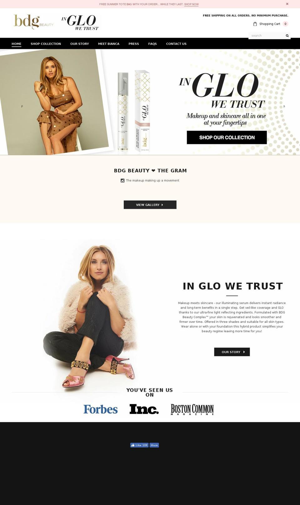 bdgbeauty.com — Shopify storefront screenshot