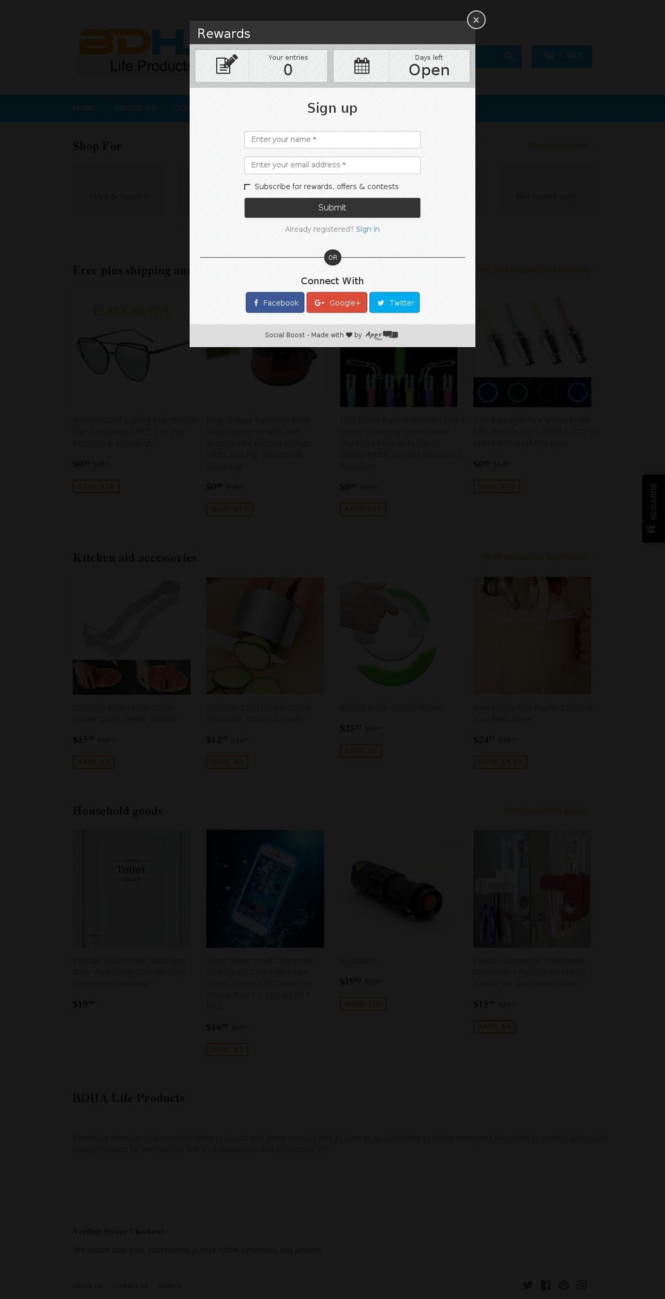 bdhalifeproducts.com shopify website screenshot