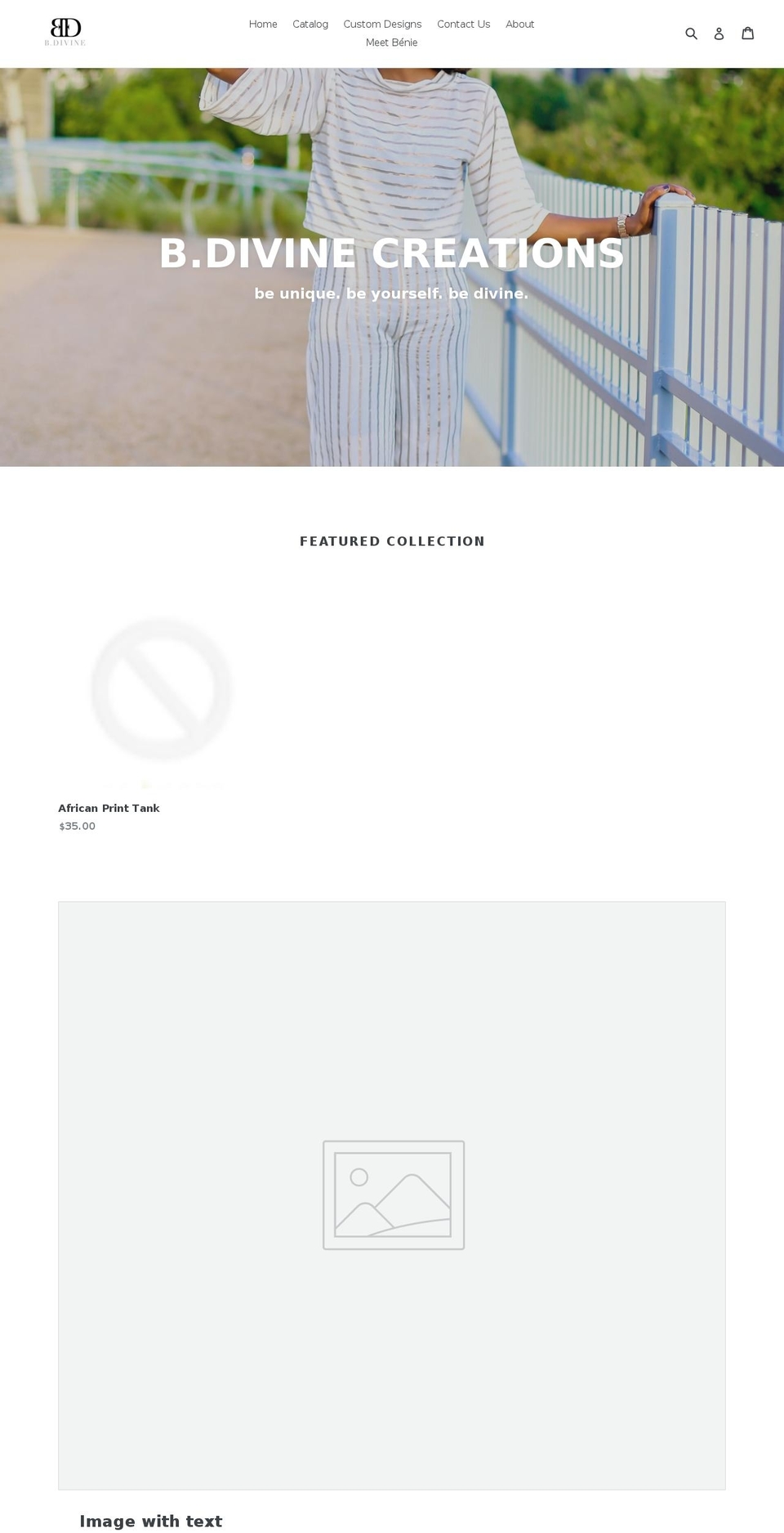bdivinecreations.com — Shopify storefront screenshot