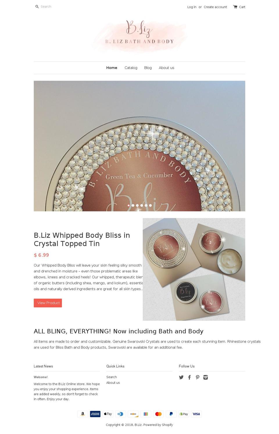 bdotliz.com — Shopify storefront screenshot