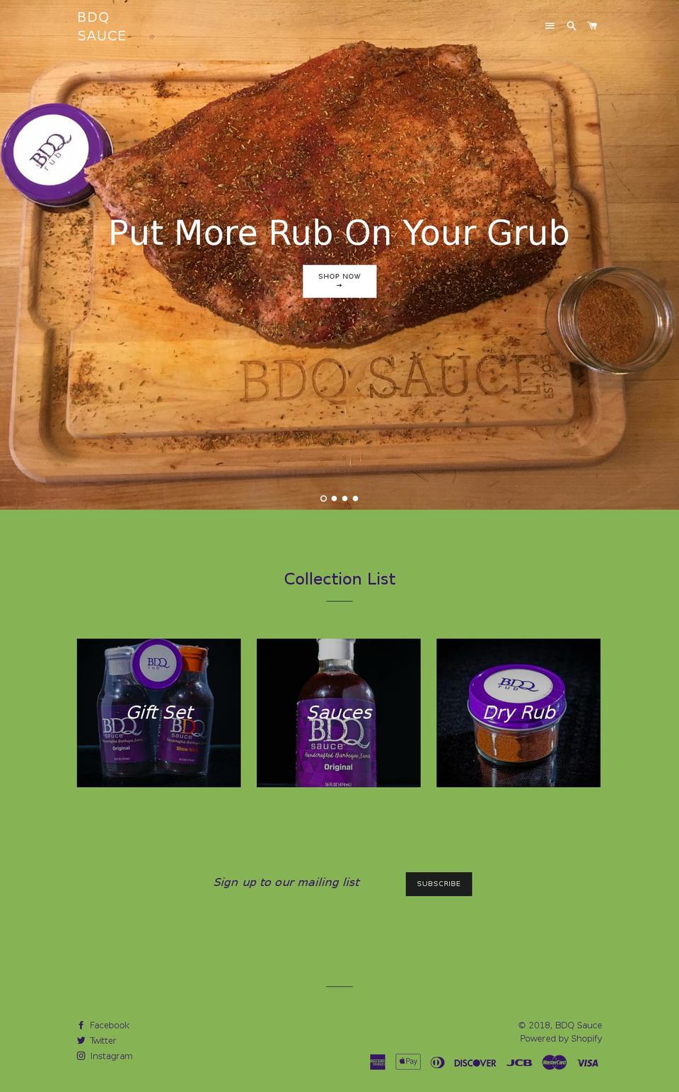 bdqsauce.com — Shopify storefront screenshot
