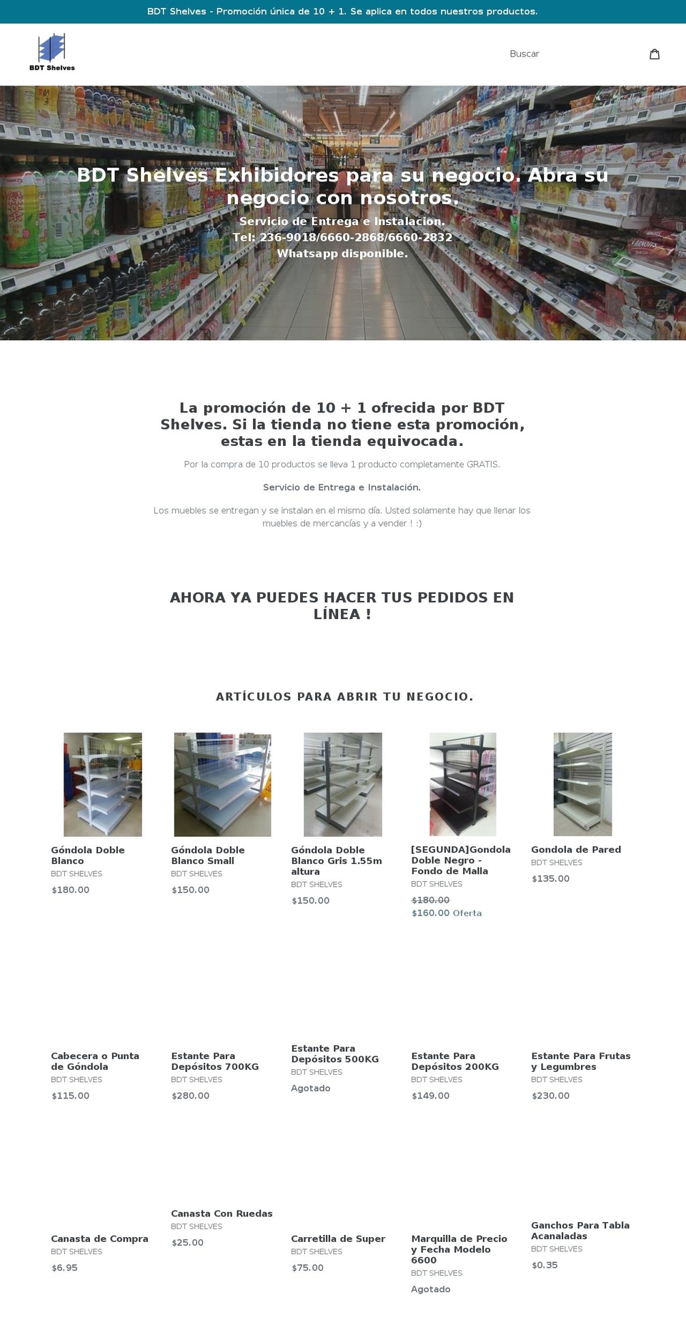 bdtshelves.com — Shopify storefront screenshot