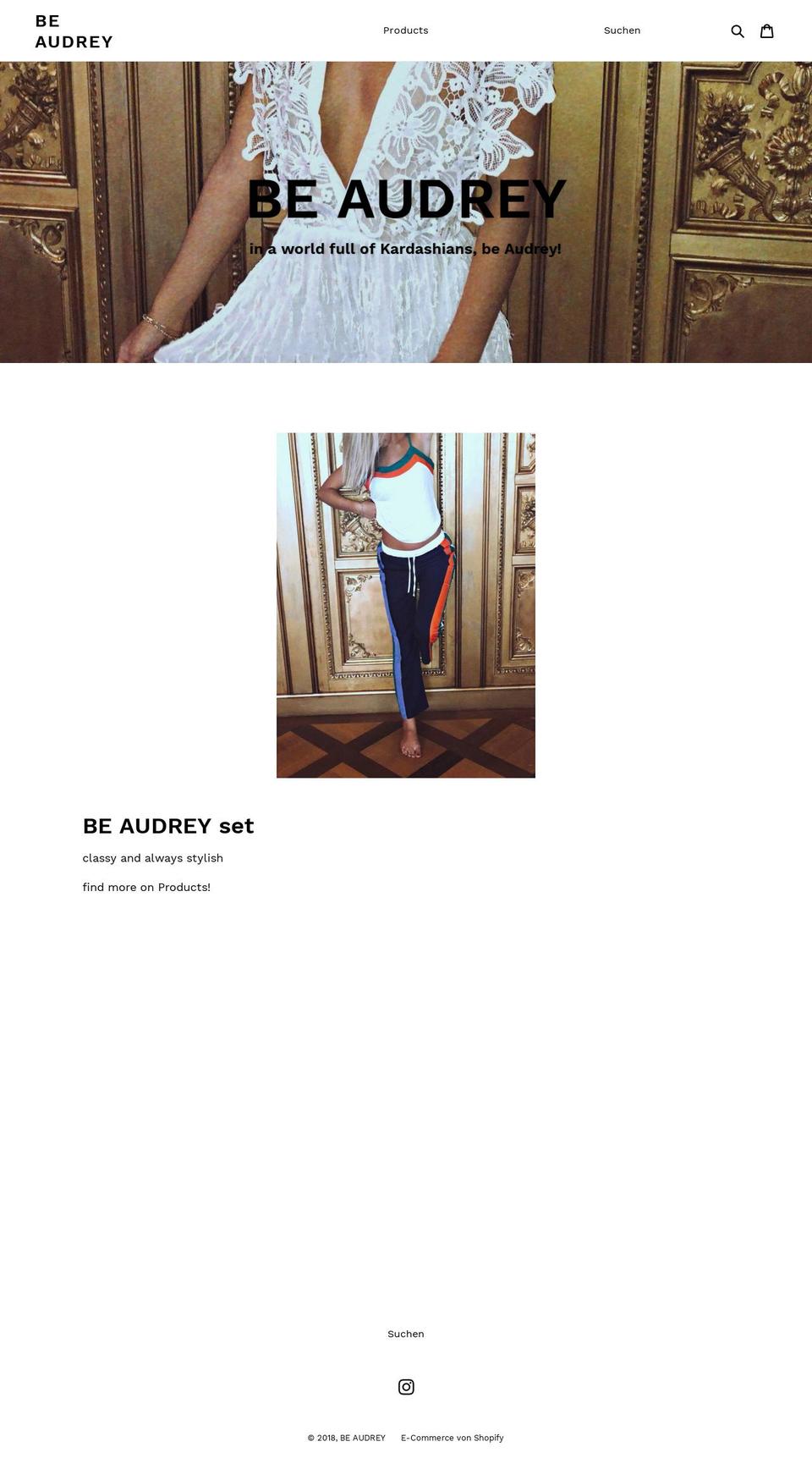 be-audrey.com — Shopify storefront screenshot