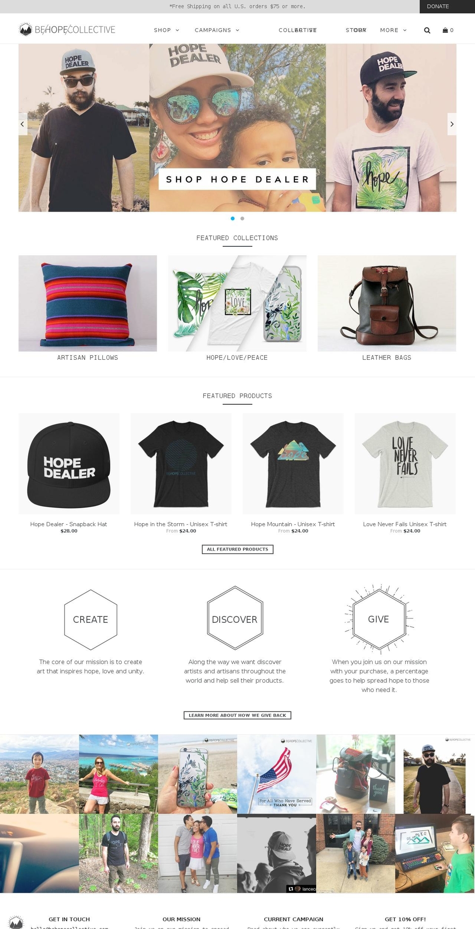 be-hope-collective.myshopify.com shopify website screenshot