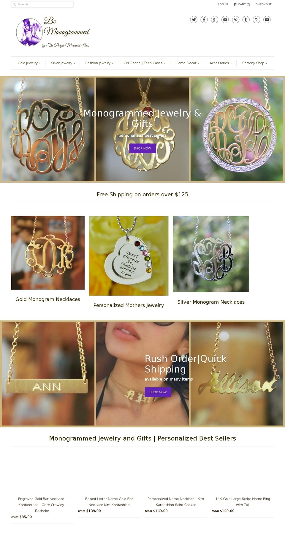 Dawn Shopify theme site example be-monogrammed.myshopify.com
