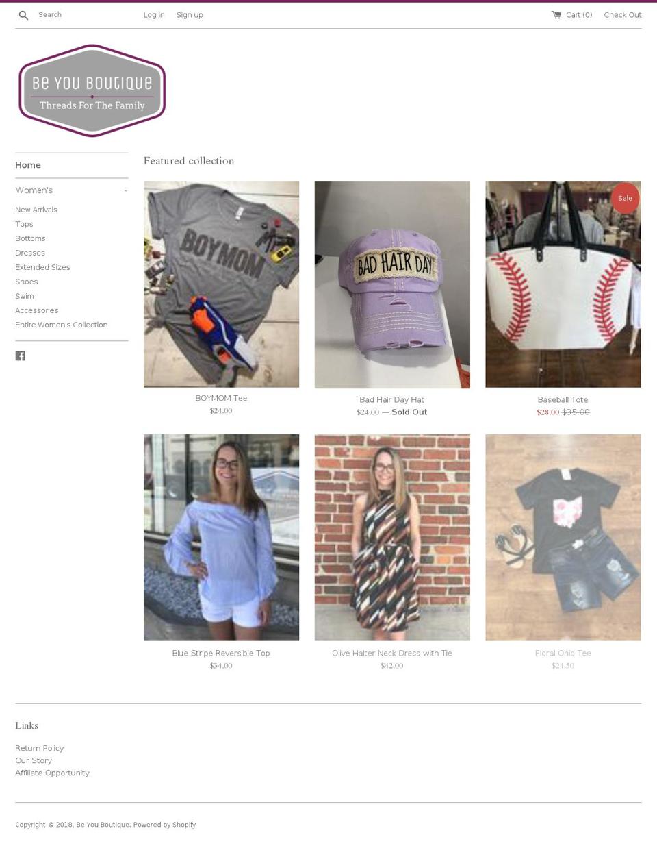 be-you-boutique.com — Shopify storefront screenshot