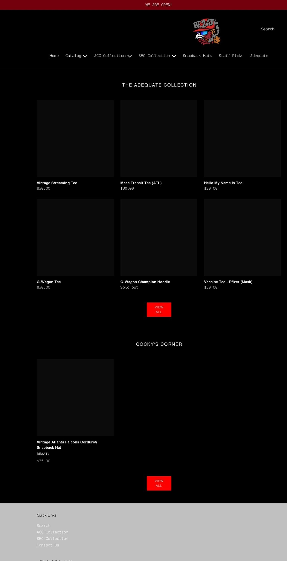 be2atl.com shopify website screenshot
