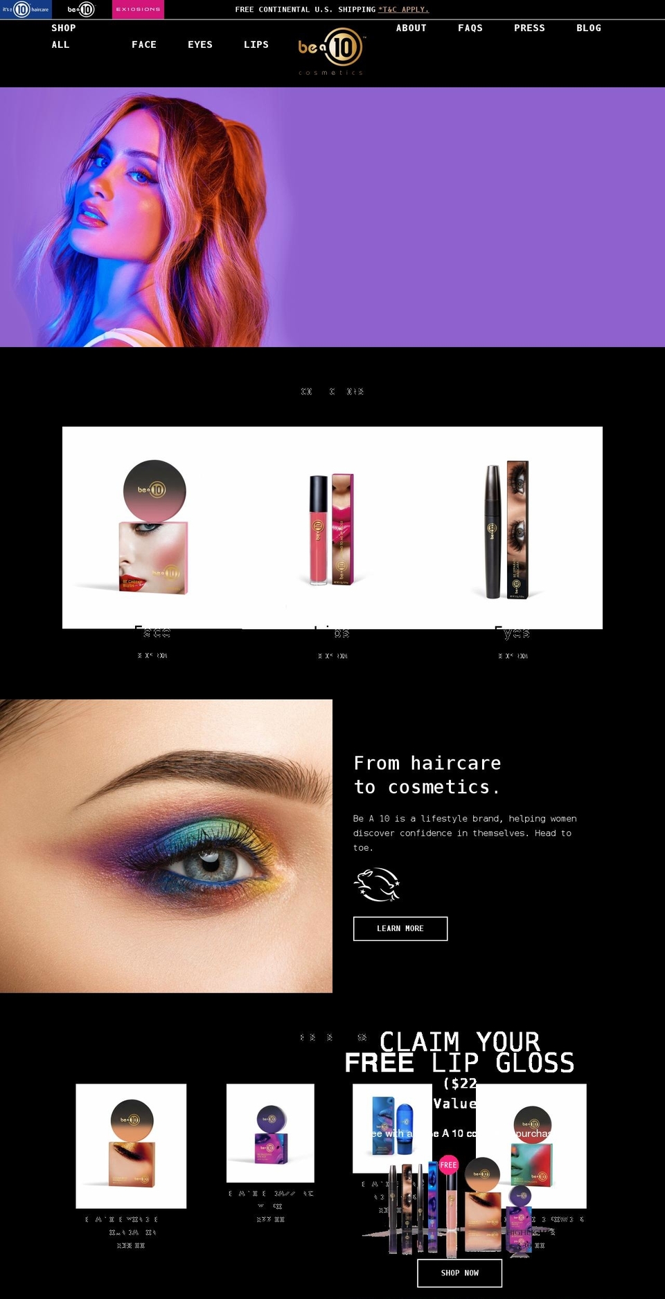 bea10.com shopify website screenshot