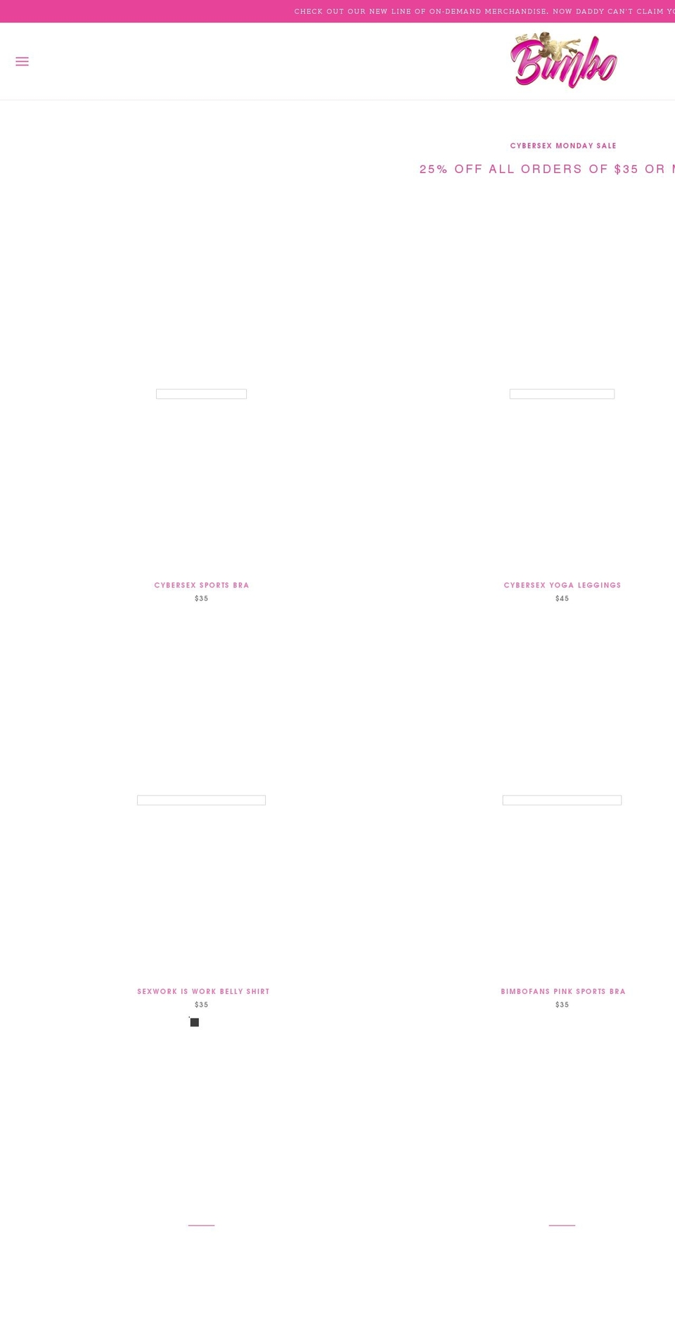 beabimbo.com shopify website screenshot