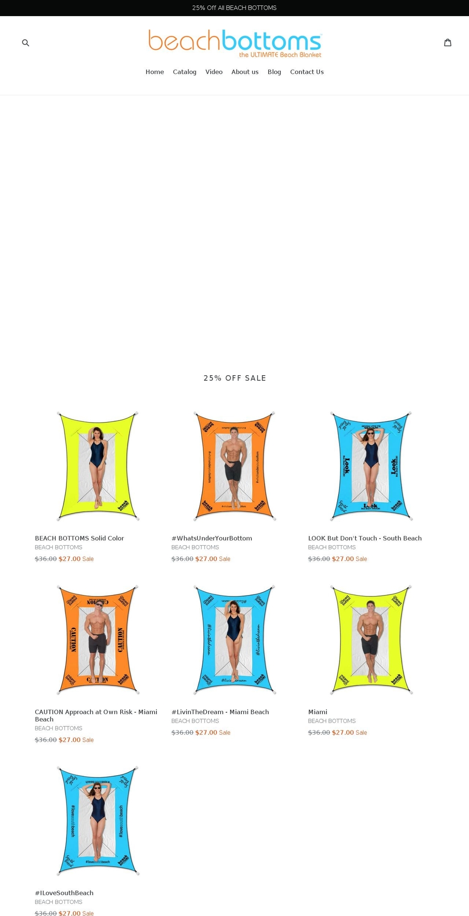 beach-bottoms.com shopify website screenshot