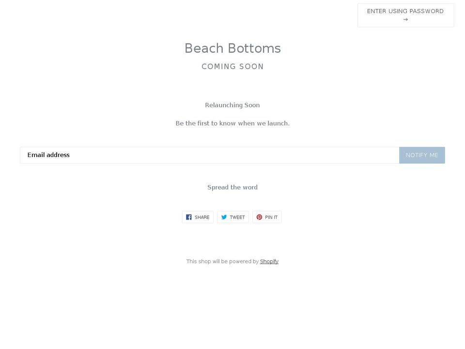 beach-bottoms.myshopify.com shopify website screenshot