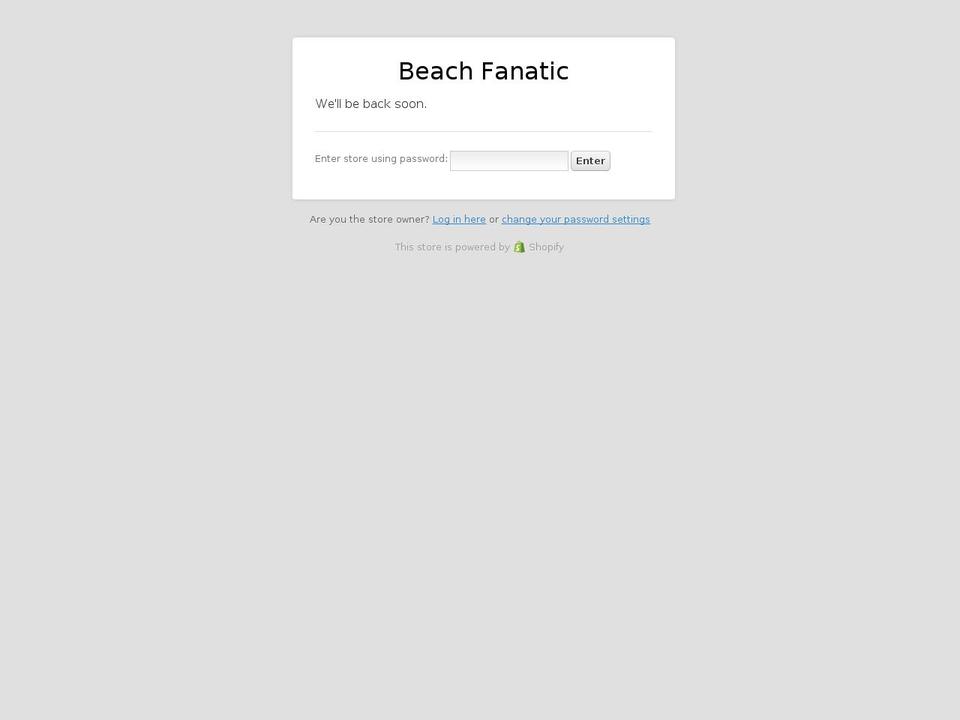 beach-fanatic.com — Shopify storefront screenshot