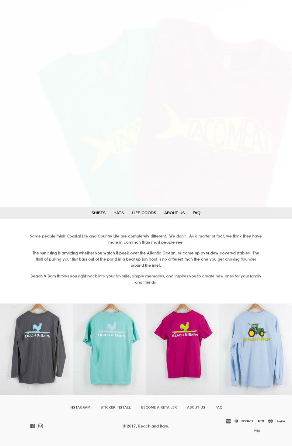 beachandbarn.com shopify website screenshot