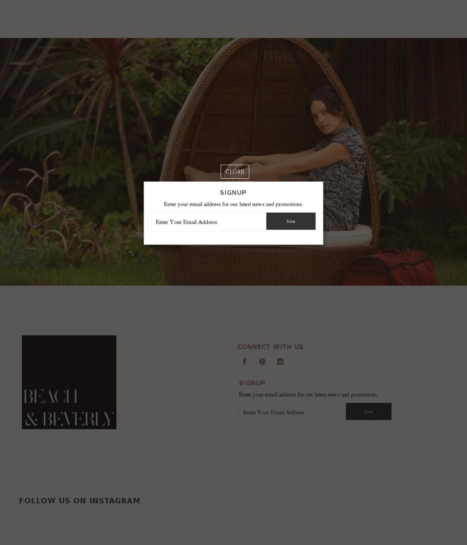beachandbeverly.com shopify website screenshot