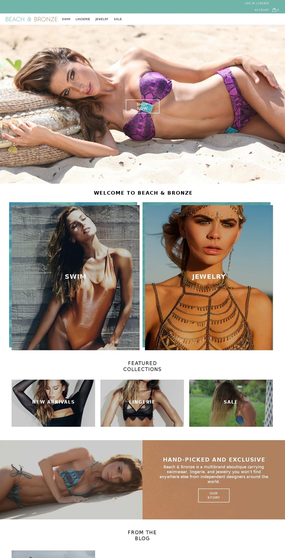beachandbronze.com shopify website screenshot