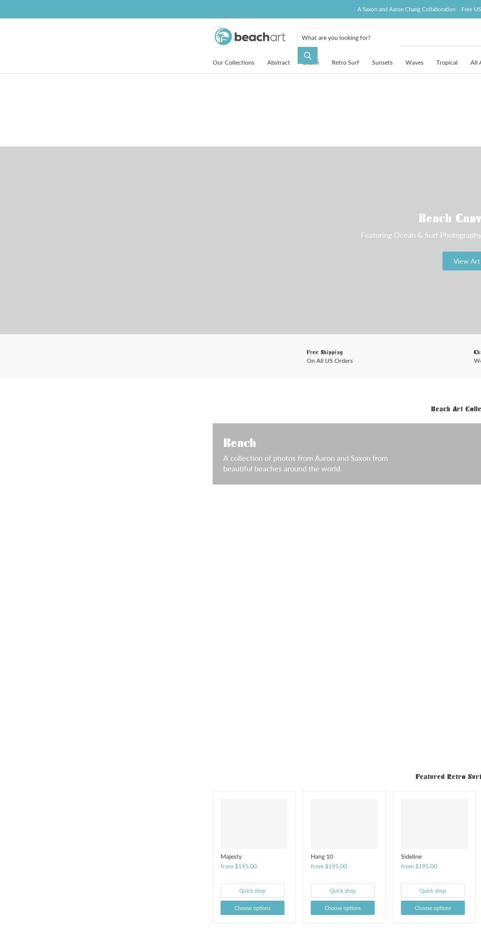 beachart.com — Shopify storefront screenshot