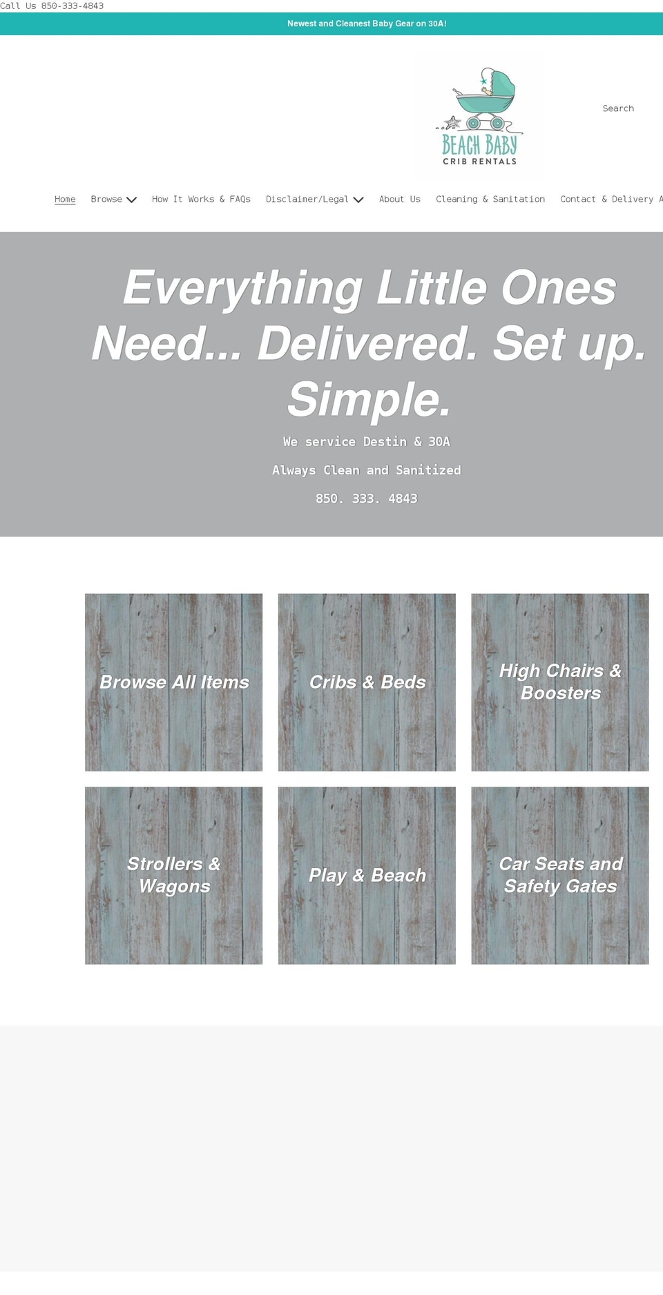 beachbabycribs.com shopify website screenshot