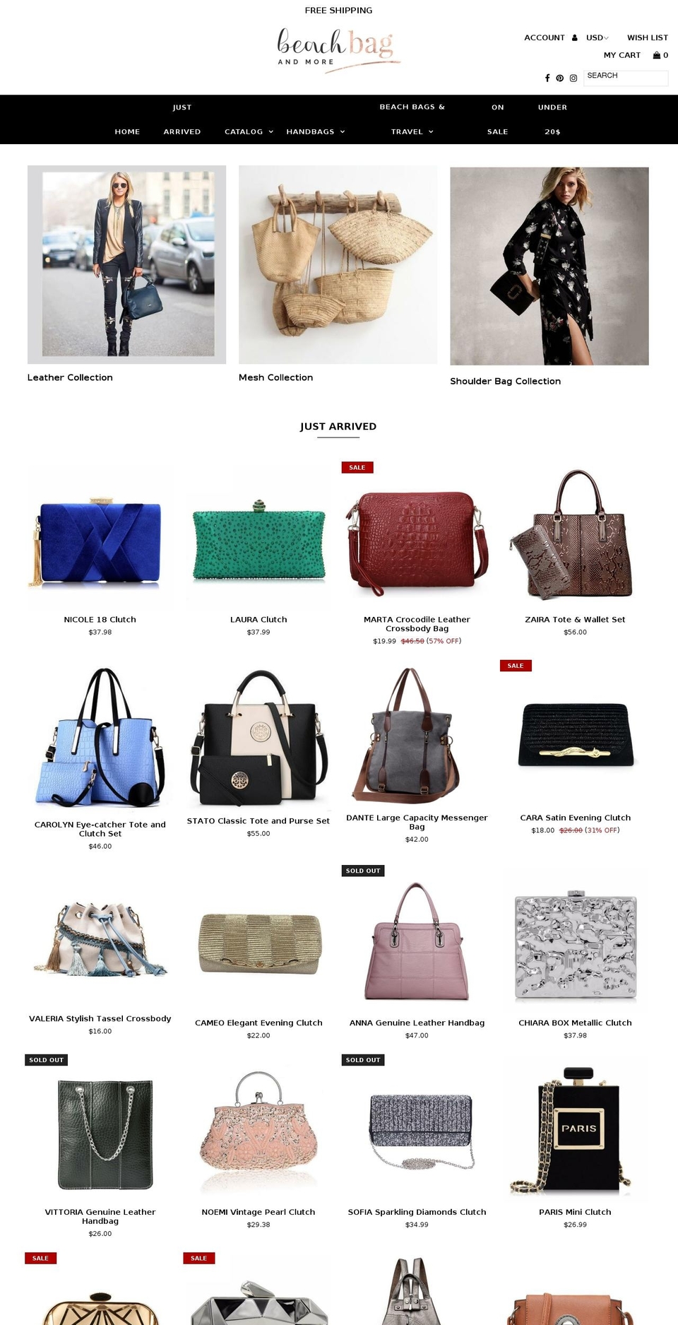 beachbag.online shopify website screenshot