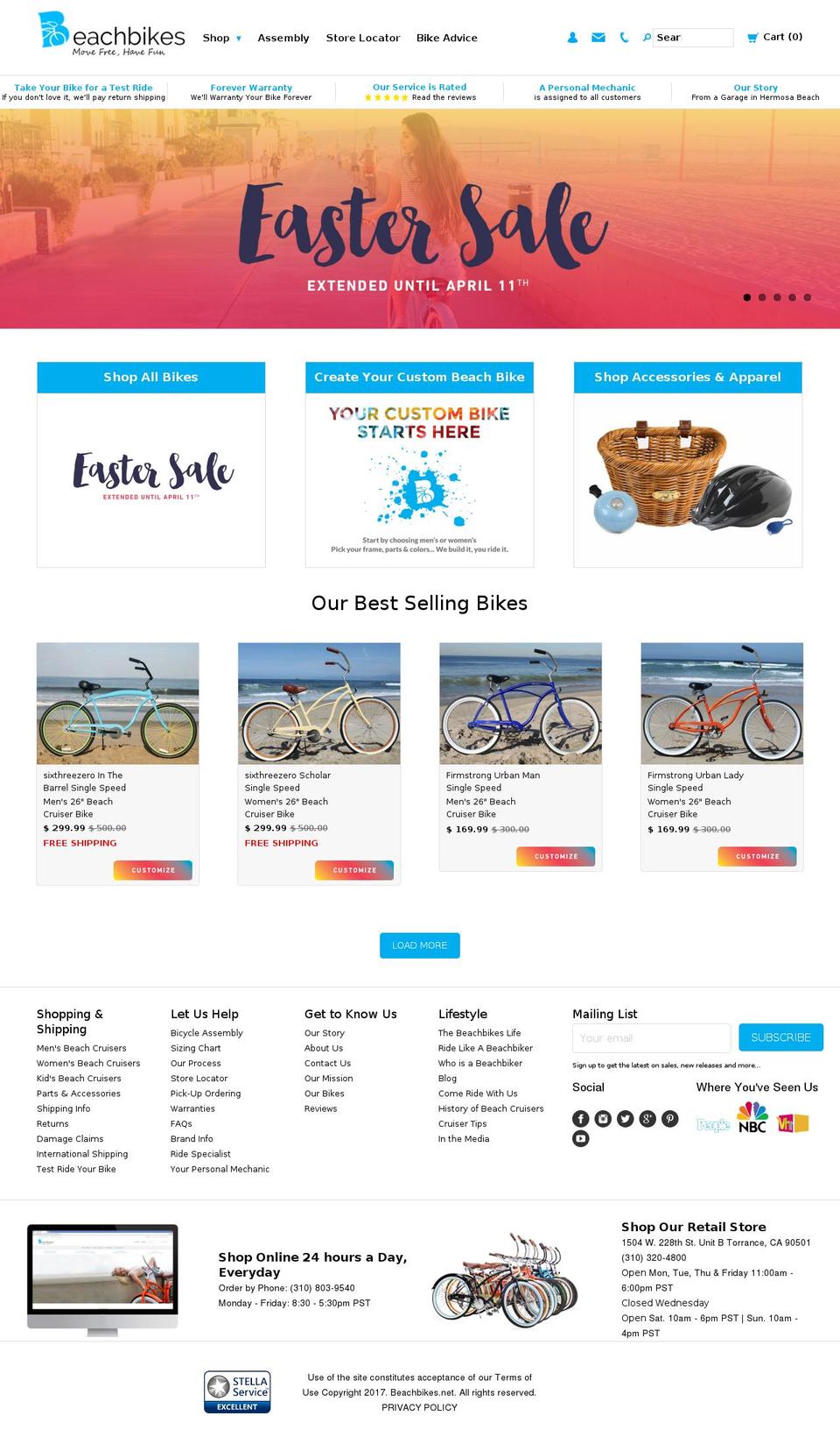 beachbikes.net shopify website screenshot