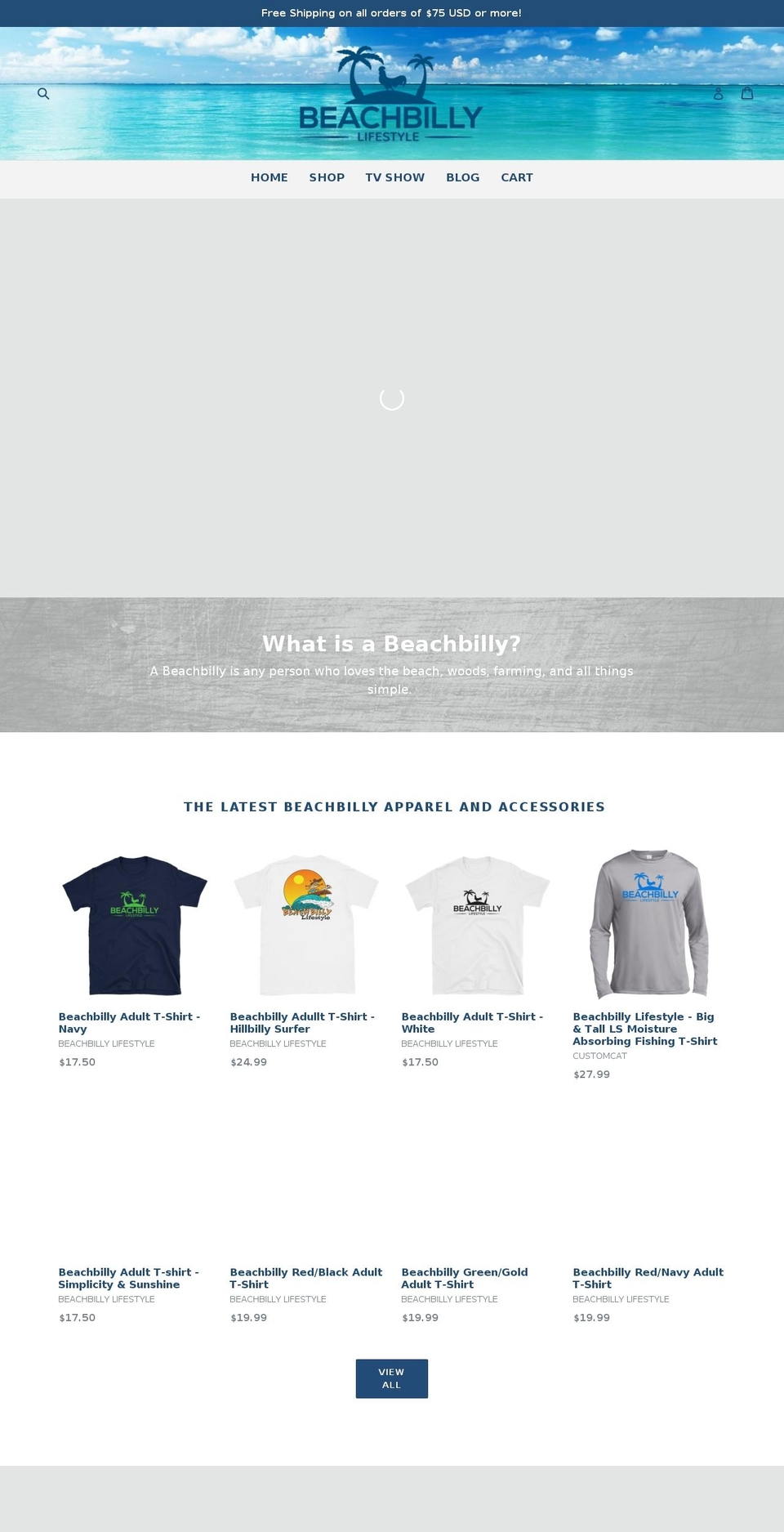 beachbillylifestyle.com shopify website screenshot