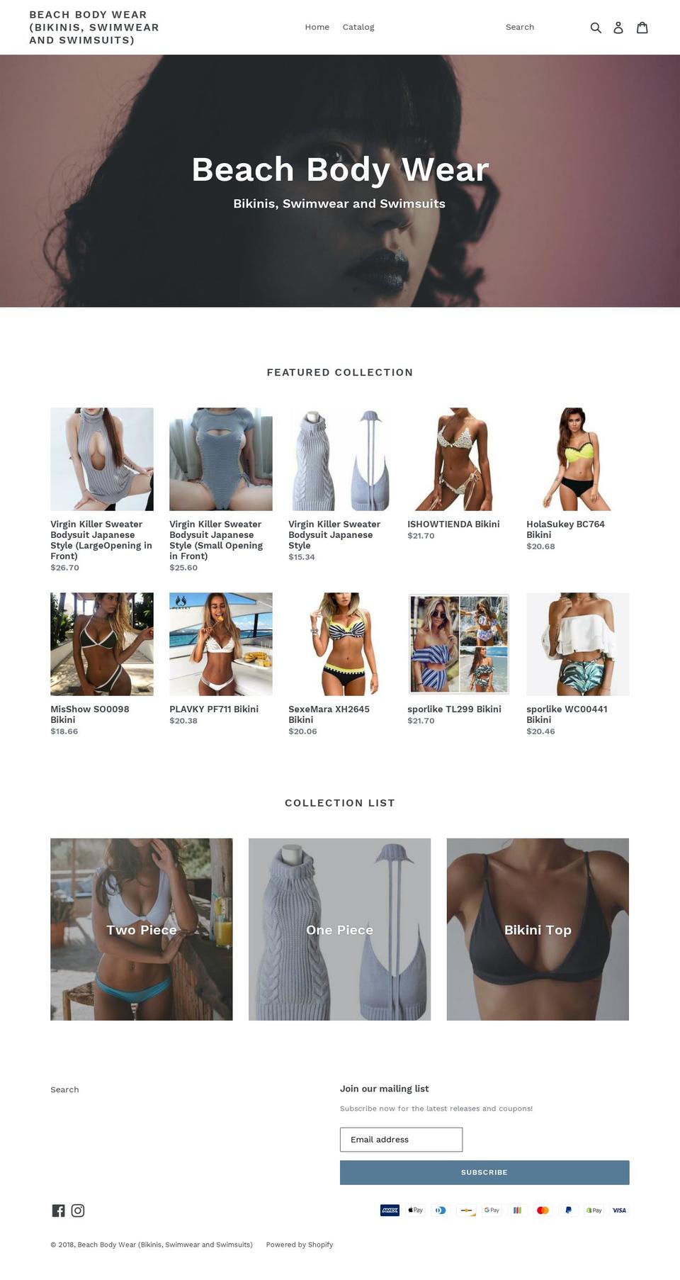 beachbodywear.com — Shopify storefront screenshot