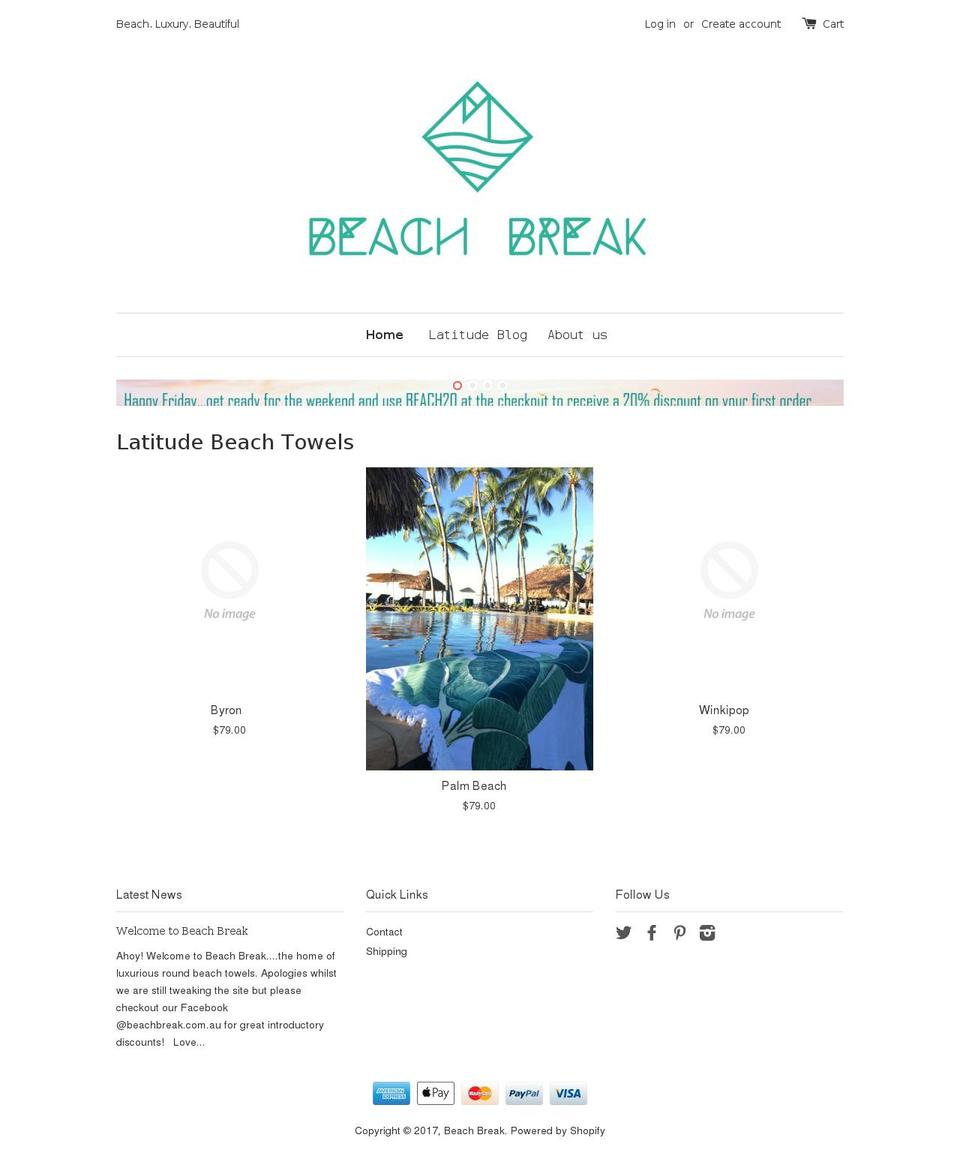 beachbreak.com.au shopify website screenshot