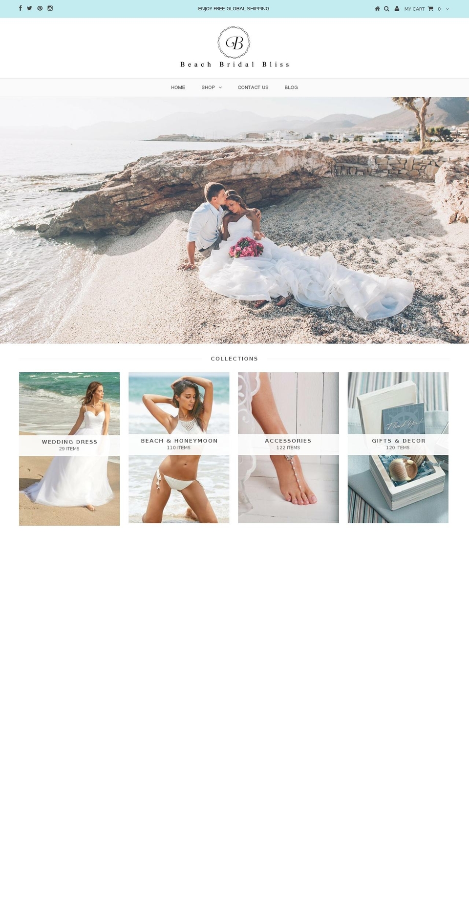 beachbridalbliss.com — Shopify storefront screenshot