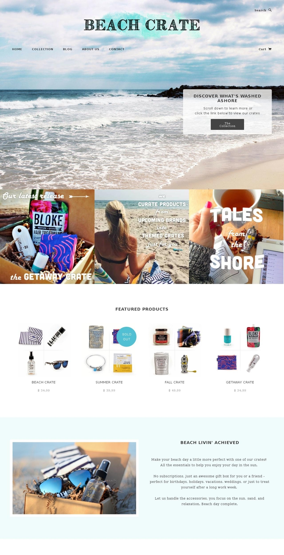 beachcrate.com shopify website screenshot
