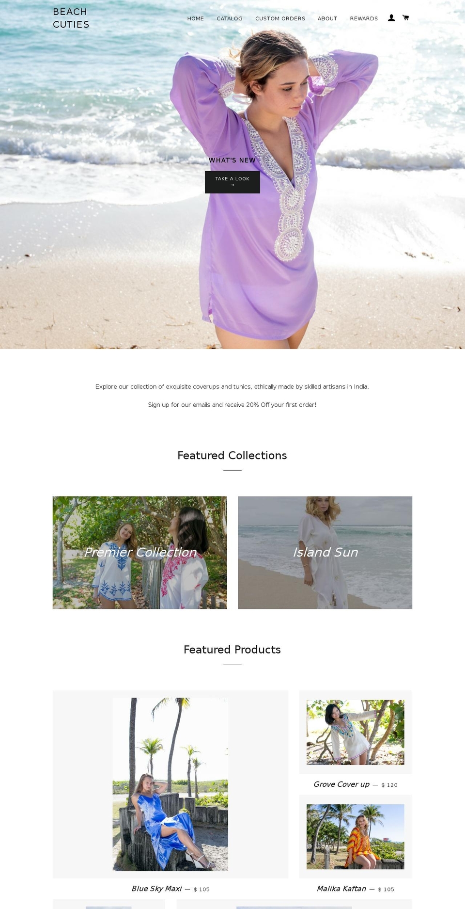 beachcuties.us shopify website screenshot