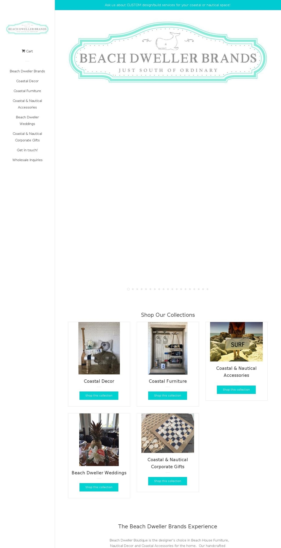 beachdwellerboutique.com shopify website screenshot