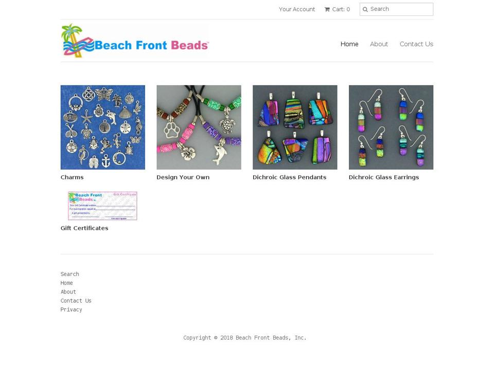 beachfrontbeads.net shopify website screenshot