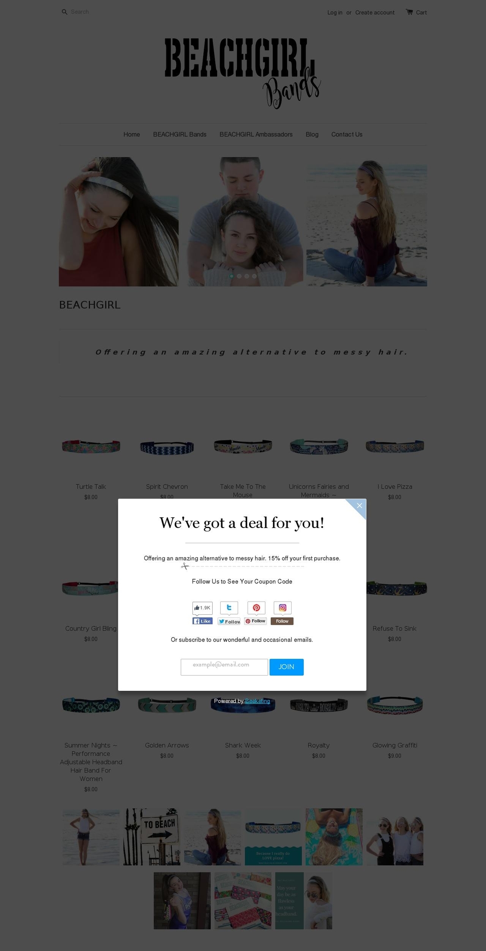 beachgirlbands.com shopify website screenshot