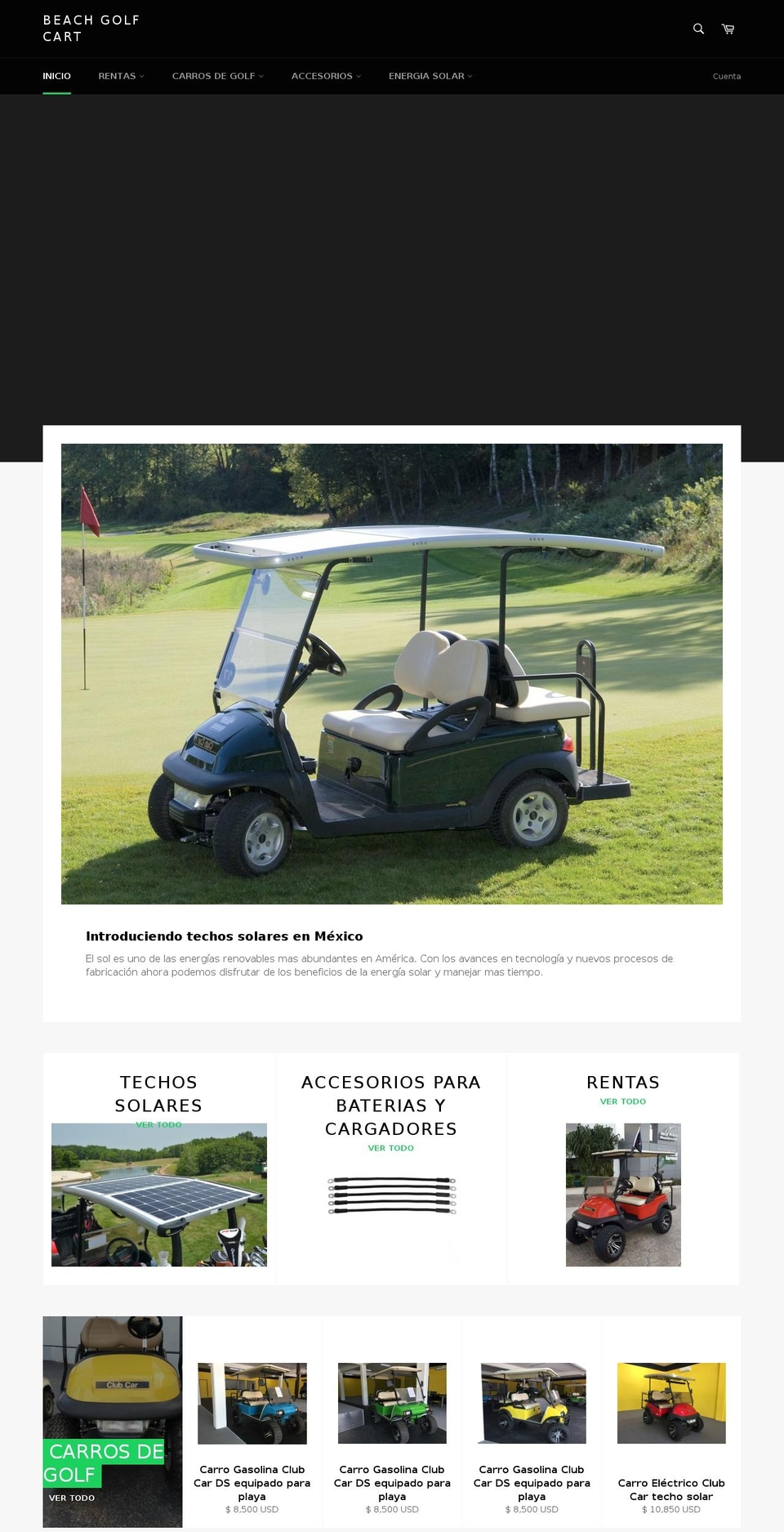 beachgolfcart.com — Shopify storefront screenshot