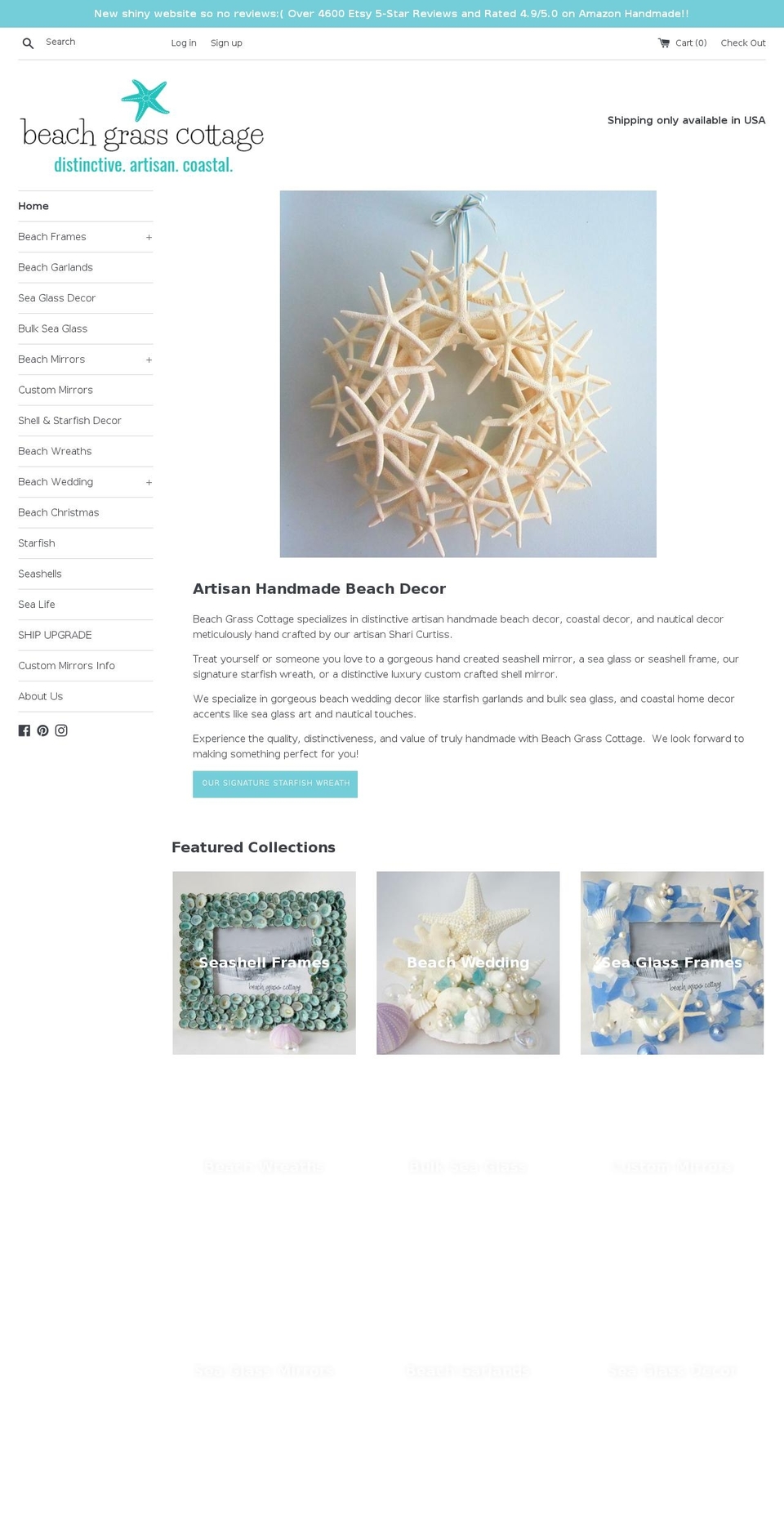 beachgrasscottage.com — Shopify storefront screenshot