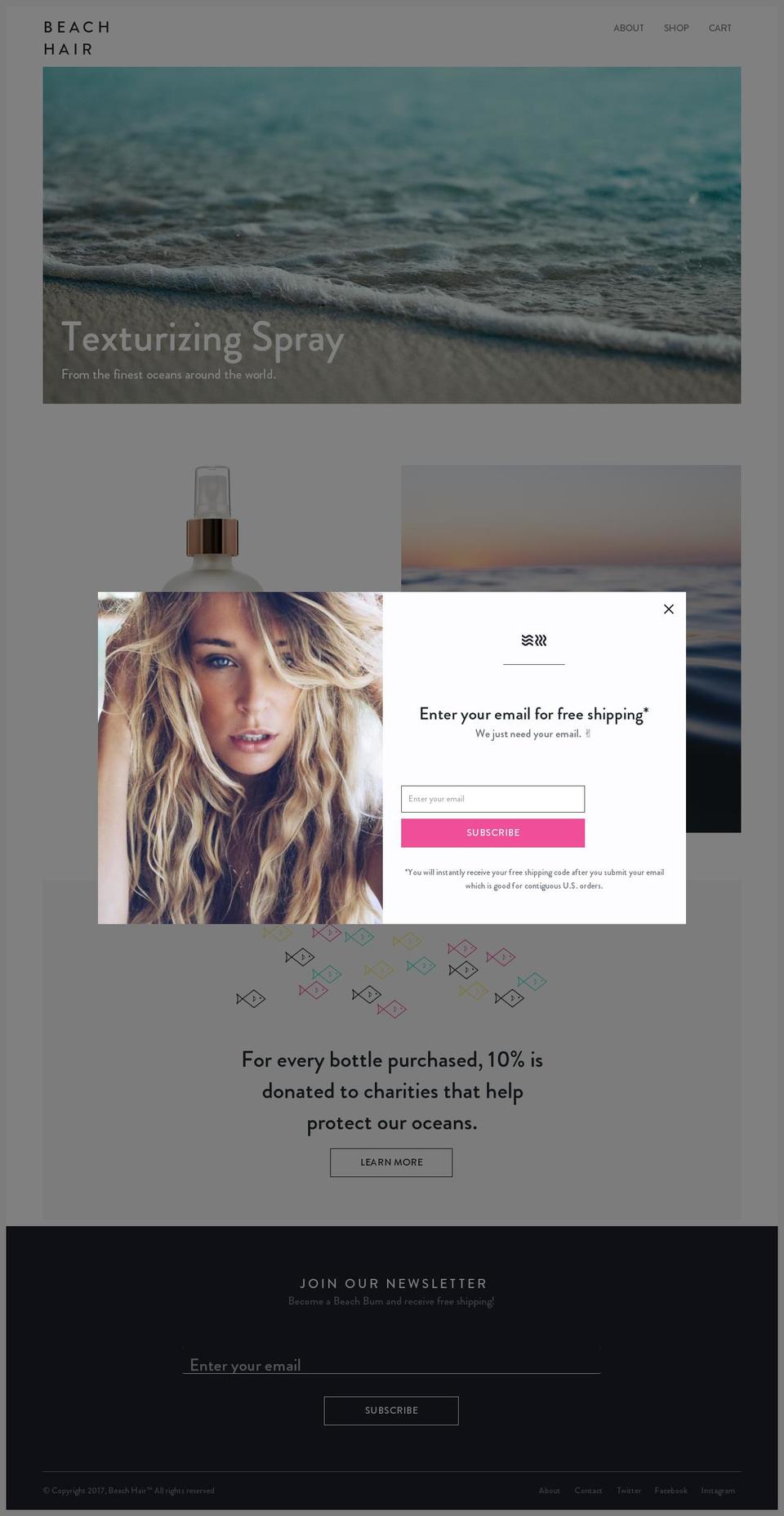 beachhair.co shopify website screenshot