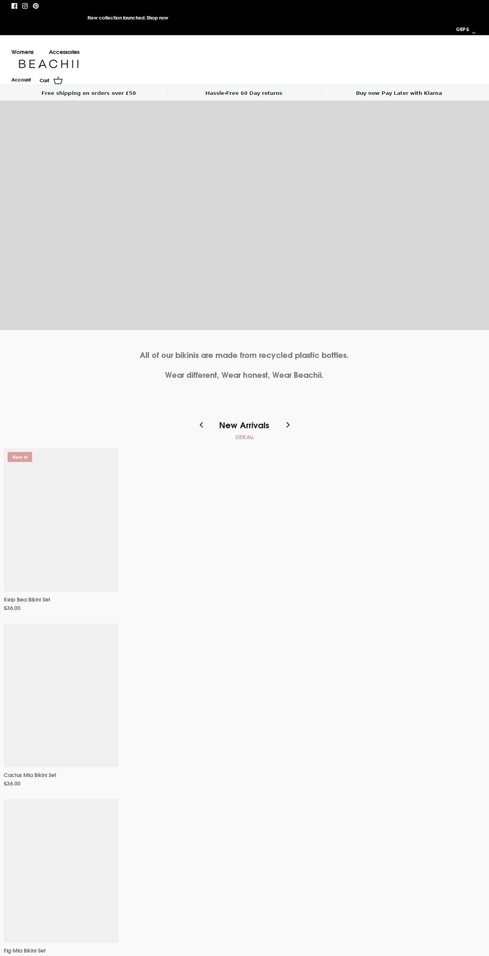 beachii.com shopify website screenshot