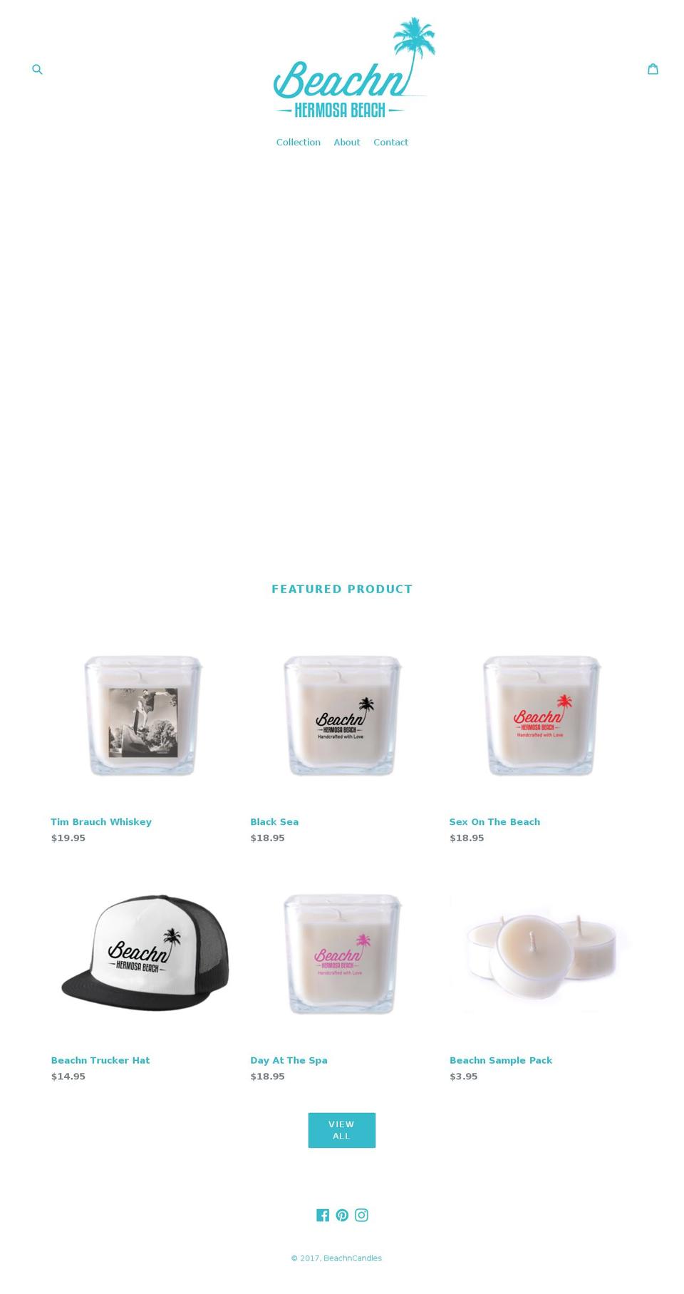 beachincandles.com shopify website screenshot