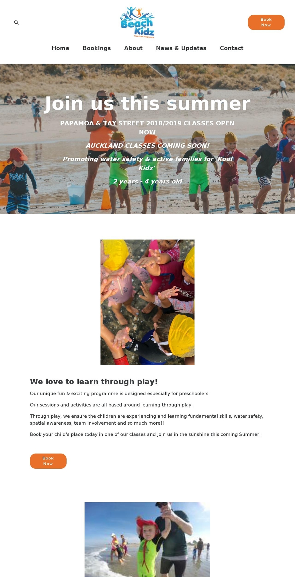 beachkidz.co.nz shopify website screenshot