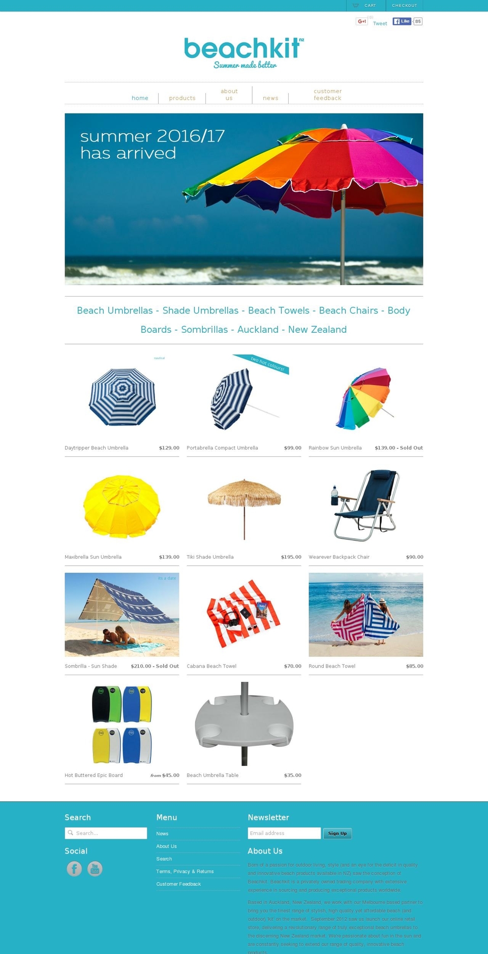 beachkit.co.nz shopify website screenshot